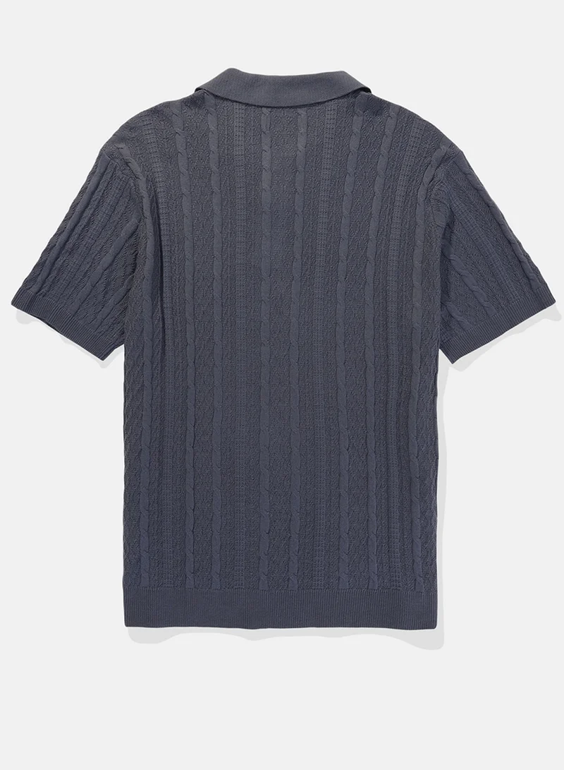 امريكان ايجل Textured Polo Neck Sweater