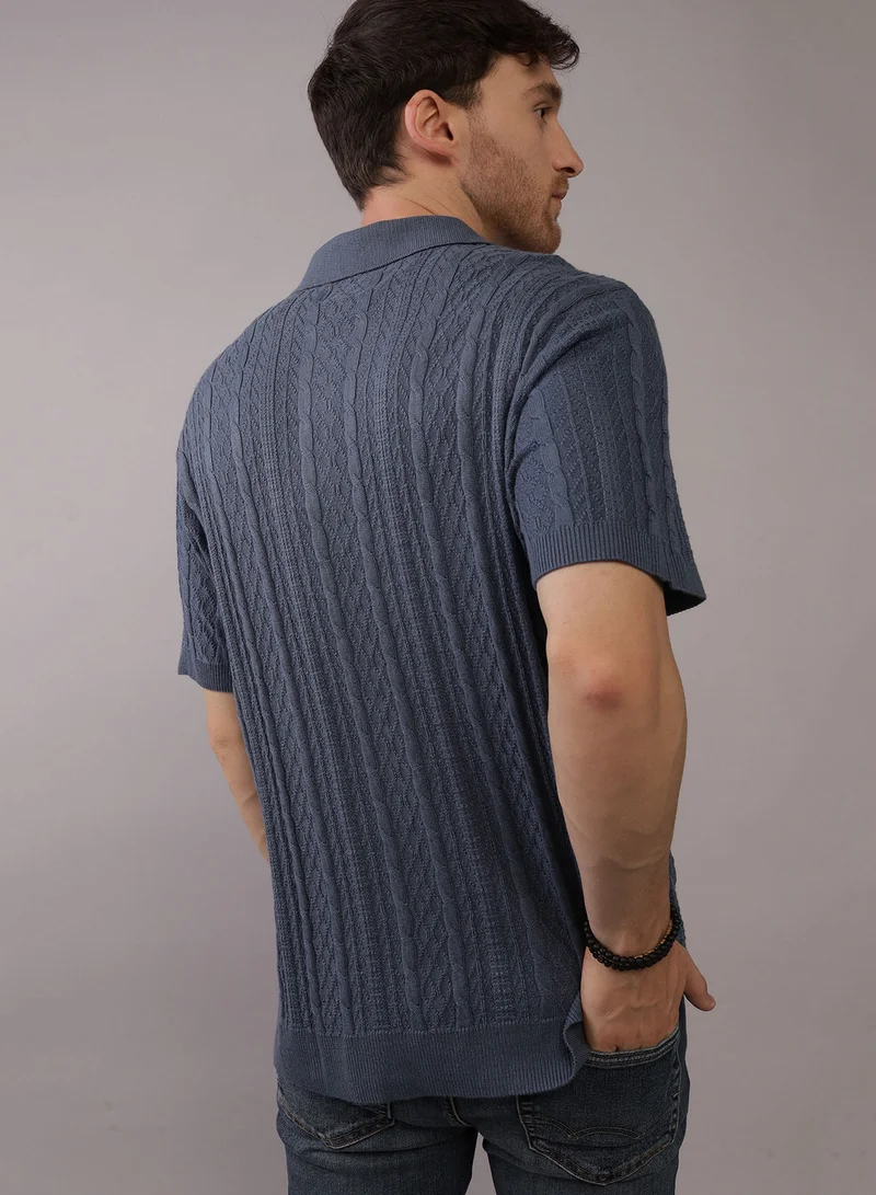 امريكان ايجل Textured Polo Neck Sweater