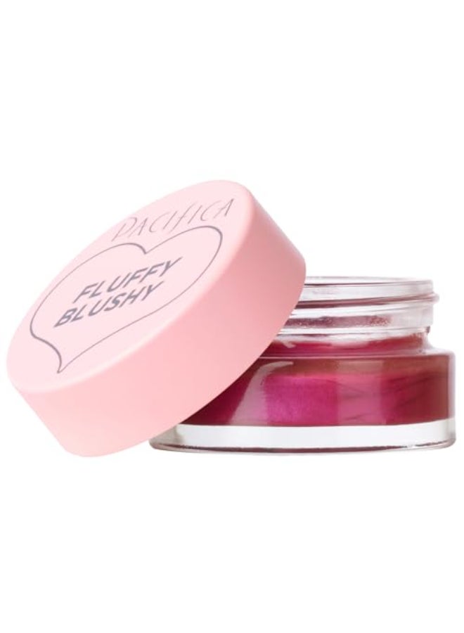 Pacifica Fluffy Blushy Cream Blush Pink Haze Soft Coral Pink Face Makeup Whipped Blendable Blush for Cheeks Dark Pink Hydrating Blusher wVegan Collagen Light Airy Texture Sheer Buildable Color - Image 1
