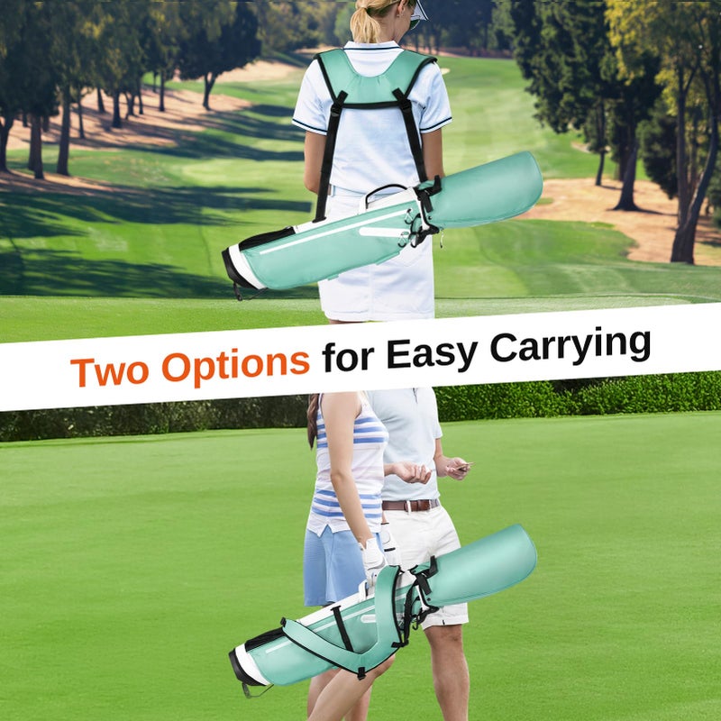 Full Choice Lightweight Golf Stand Bag with 4-Way Full-Length Dividers, Softed Dual Straps & Stand â€“ Ideal Golf Carry Bag for Women and Men, Great for Pitch n Putt Golf Clubs Bag, Mint - Image 2