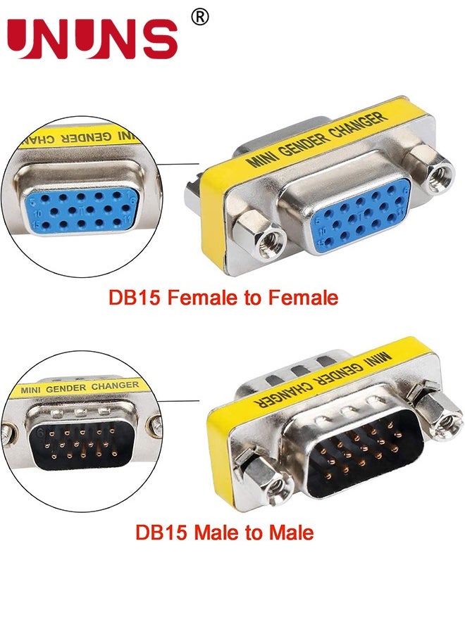 UNUNS - 9 Pin DB9 Male To Male Female To Female,Serial Cable Gender Changer Coupler Adapter,RD232F2F|RS232 DB9 Data Transfer Serial Port Adapter,10 Pack Silver - Image 1