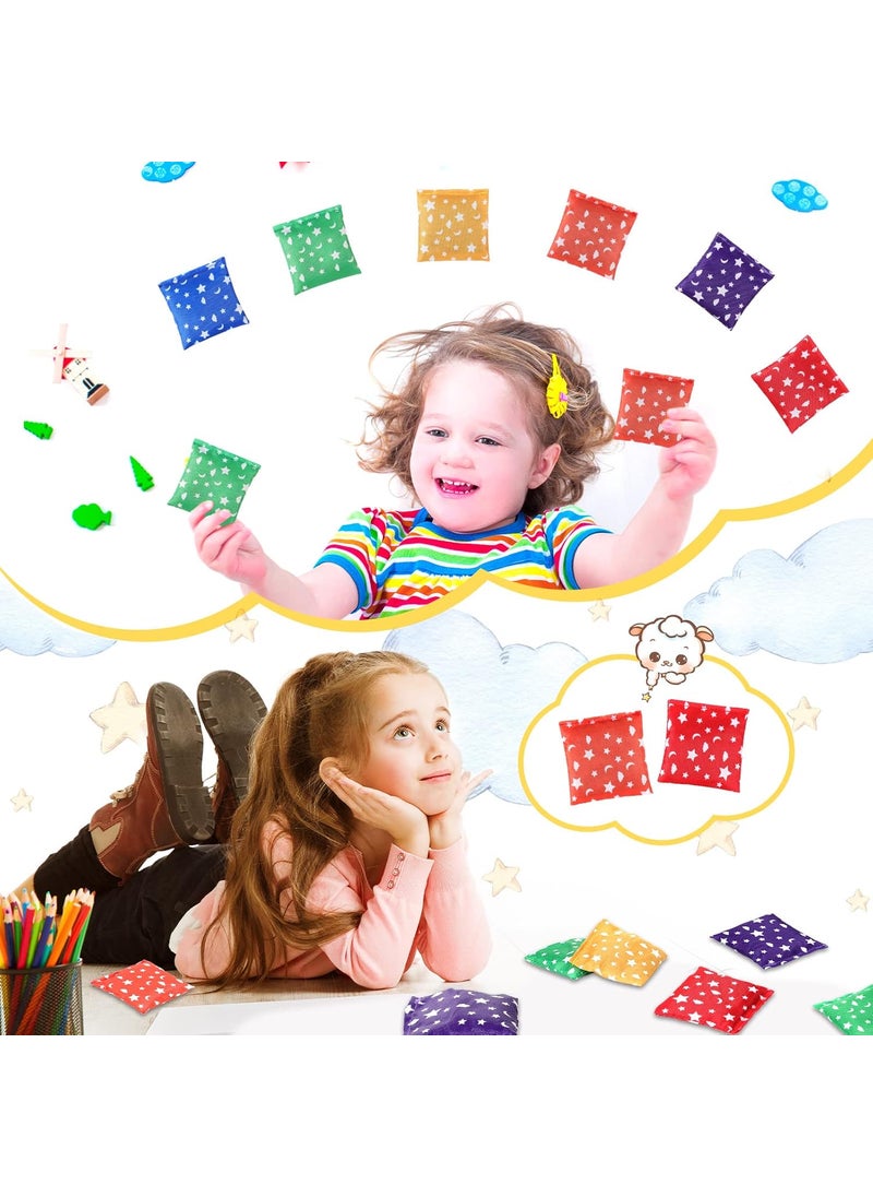 Macarrie Macarrie 40 Pcs Small Bean Bags for Kids Mini Cornhole Bags Star Moon Tossing Beanbags Colorful Tossing Game Set for Toddler Preschool Classroom School Supplies Carnival Outdoor Activities 24x24  - Image 2