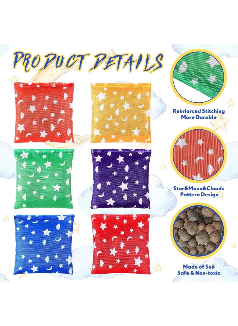 Macarrie Macarrie 40 Pcs Small Bean Bags for Kids Mini Cornhole Bags Star Moon Tossing Beanbags Colorful Tossing Game Set for Toddler Preschool Classroom School Supplies Carnival Outdoor Activities 24x24  - Image 5
