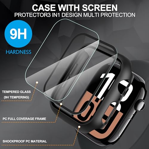 Diruite 2-Pack Apple Watch Series 11/10 46mm Case with Tempered Glass Screen Protector -Black - Image 5