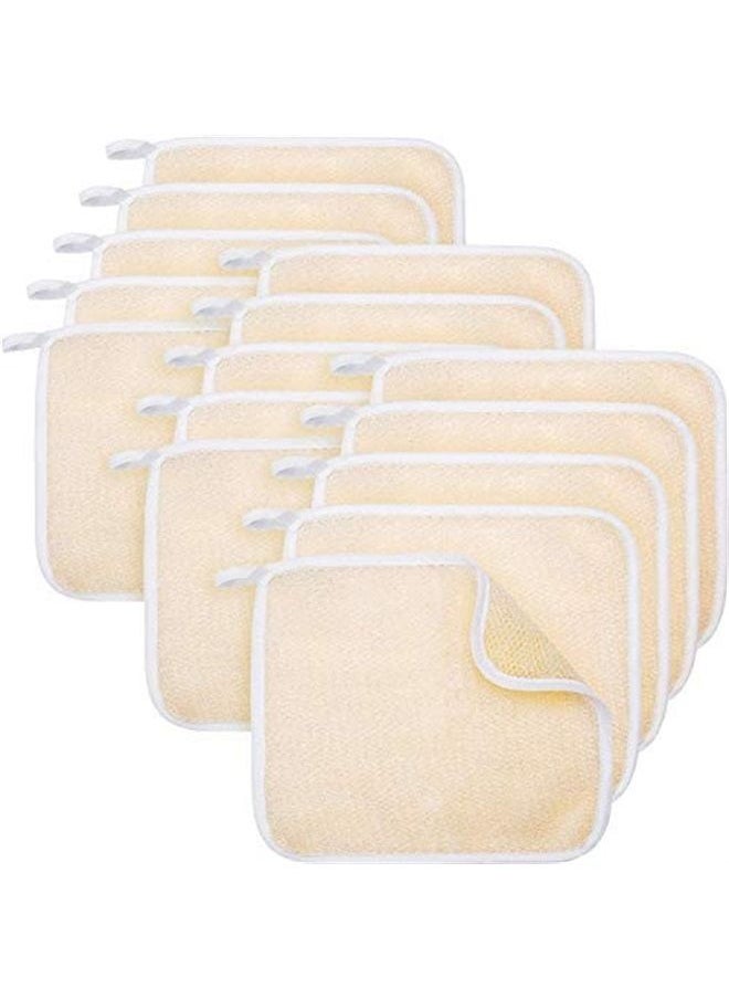 Tatuo - 15 Packs Exfoliating Face Body Wash Cloths Towel Two Side Soft Weave Bath Cloth Exfoliating Scrubbing Massage Bath Cloth for Women and Man (White Edge) - Image 1