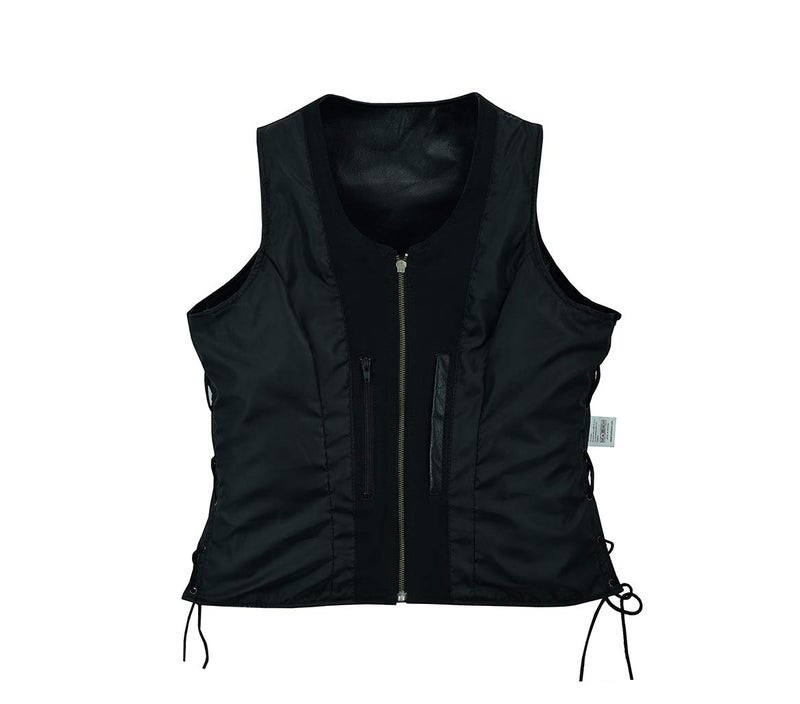 Leatherick Women Top Grain Genuine Buffalo Black Ladies Leather Vests for Motorcycle Bikers (as1, alpha, l, regular, regular, Black (Plain), L) - Image 5