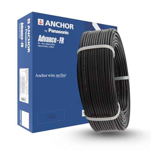 Anchor by Panasonic Penta 1 mm PVC Insulated 45 Meter Copper Electric Wire for Home, Industrial and Commercial Connections (Black, N-96333BK) - Image 1