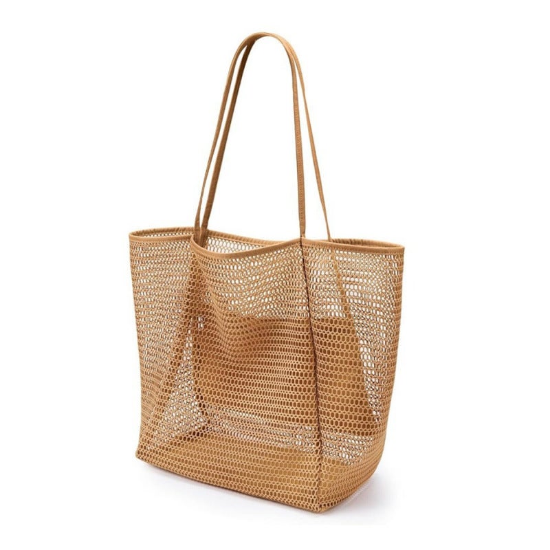 Women's Vintage Woven Hobo Shoulder Bag, Large Capacity Casual Beach Tote - Image 1