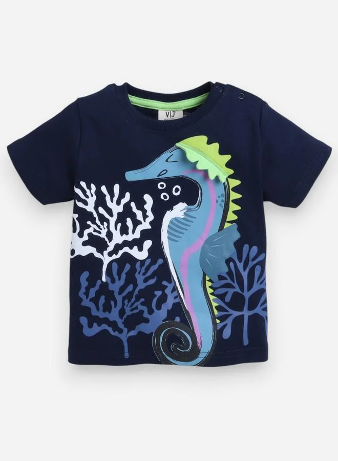 victor and jane Victor And Jane Boys Sea Horse Graphic T-Shirt and Shorts Set