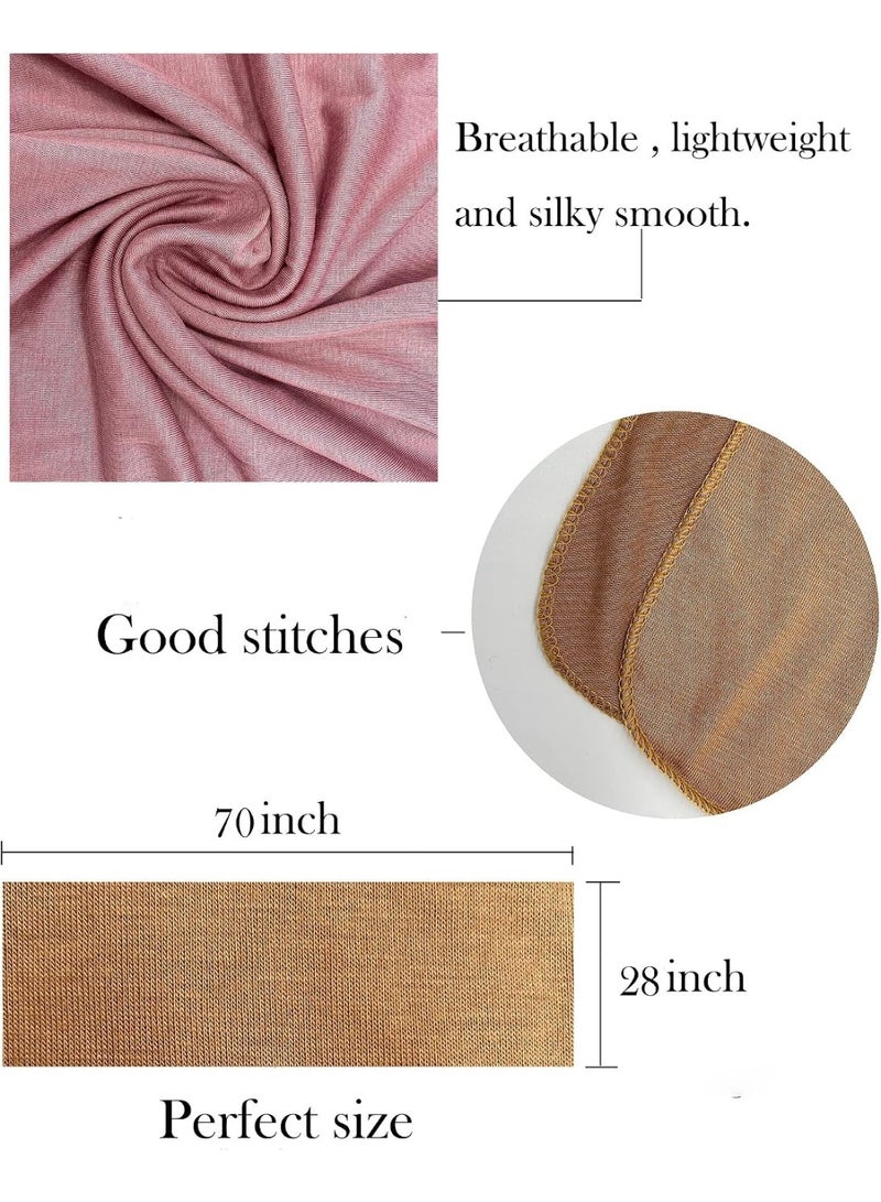 2Pcs Black Jersey Hijab Scarf, 70x28 Inch Soft Breathable Silky Smooth Muslim Women Head Wrap for Daily Casual Wear - Image 5