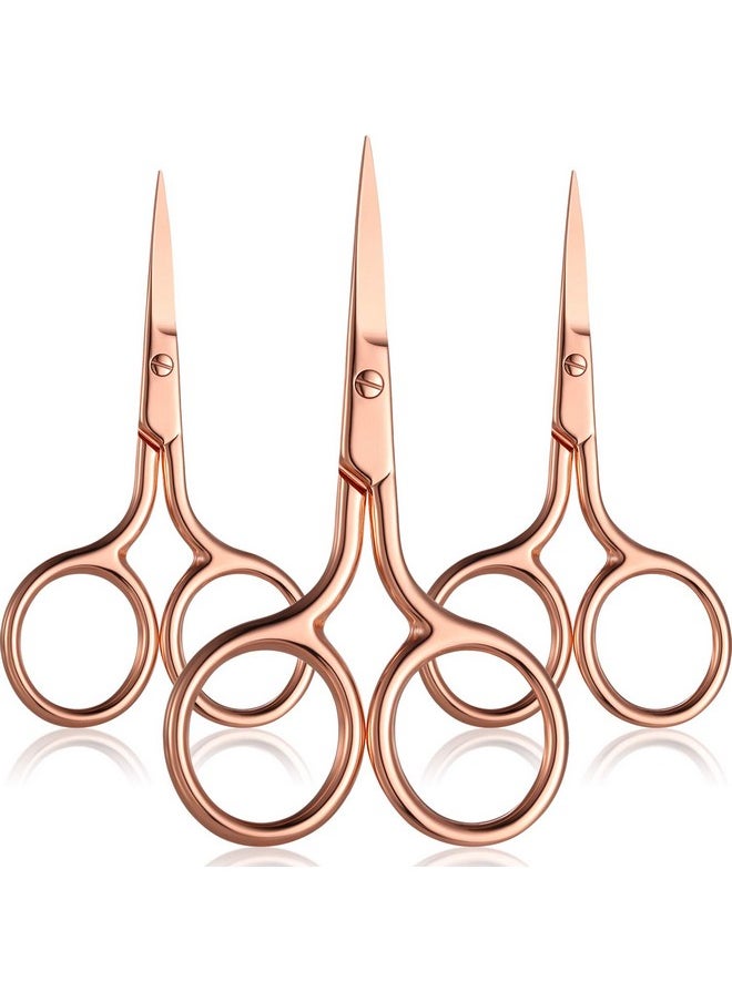 3 Pack Small Nose Scissors Facial Hair Scissors Mini Beauty Scissors Stainless Steel Trimming Pointed Scissor For Grooming Eyebrows, Nose, Mustache, Beard (Rose Gold) - pzsku/ZC45F57BB504D95B35448Z/45/_/1724125845/f837efc2-4c3b-41c8-adcb-595fde3f29a7