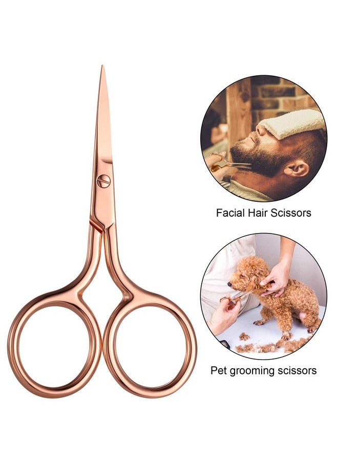 3 Pack Small Nose Scissors Facial Hair Scissors Mini Beauty Scissors Stainless Steel Trimming Pointed Scissor For Grooming Eyebrows, Nose, Mustache, Beard (Rose Gold) - pzsku/ZC45F57BB504D95B35448Z/45/_/1724125848/643ebf4e-cc11-4784-aee9-ebe122cb844a