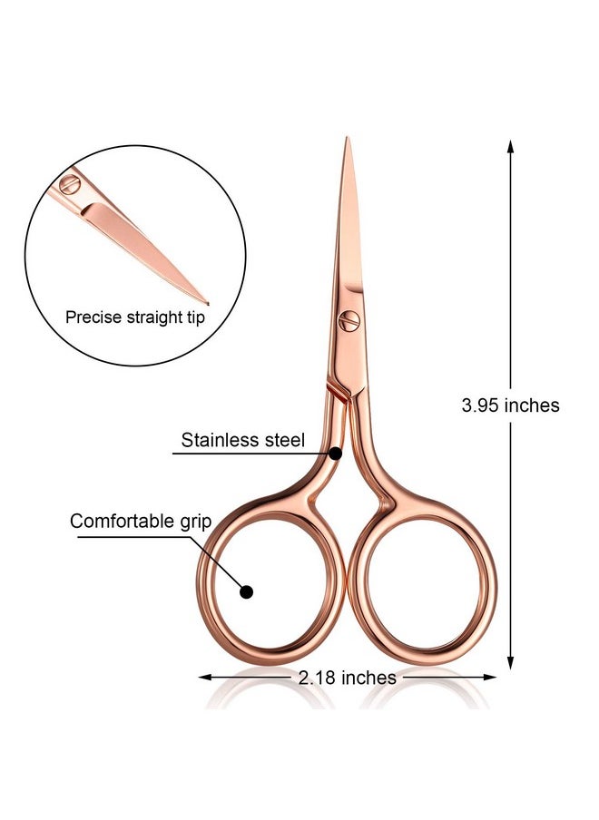 3 Pack Small Nose Scissors Facial Hair Scissors Mini Beauty Scissors Stainless Steel Trimming Pointed Scissor For Grooming Eyebrows, Nose, Mustache, Beard (Rose Gold) - pzsku/ZC45F57BB504D95B35448Z/45/_/1724125857/8bcb9605-7405-40e9-94eb-9cb7515b8806