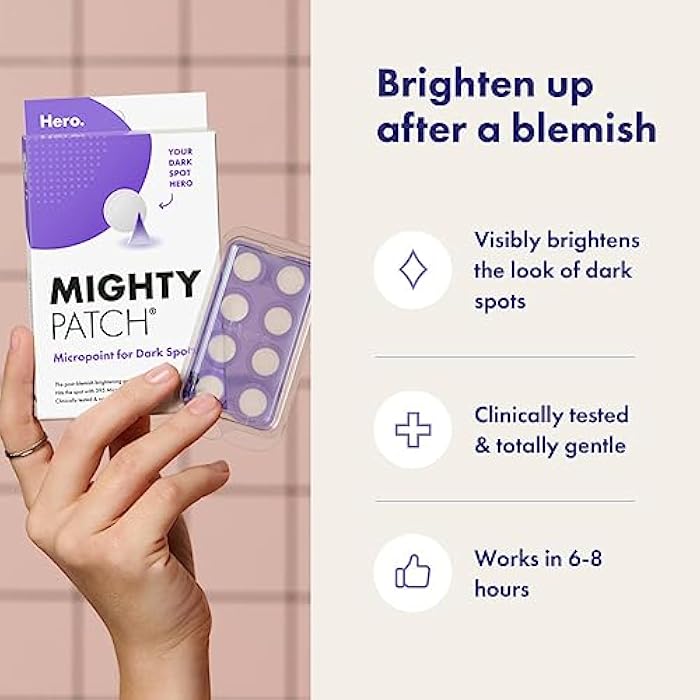 Mighty Patch Hero Cosmetics Micropoint™ for Dark Spots - Post-Blemish Dark Spot with 395 Micropoints, Dermatologist Tested and Non-irritating (8 Count) - Image 3