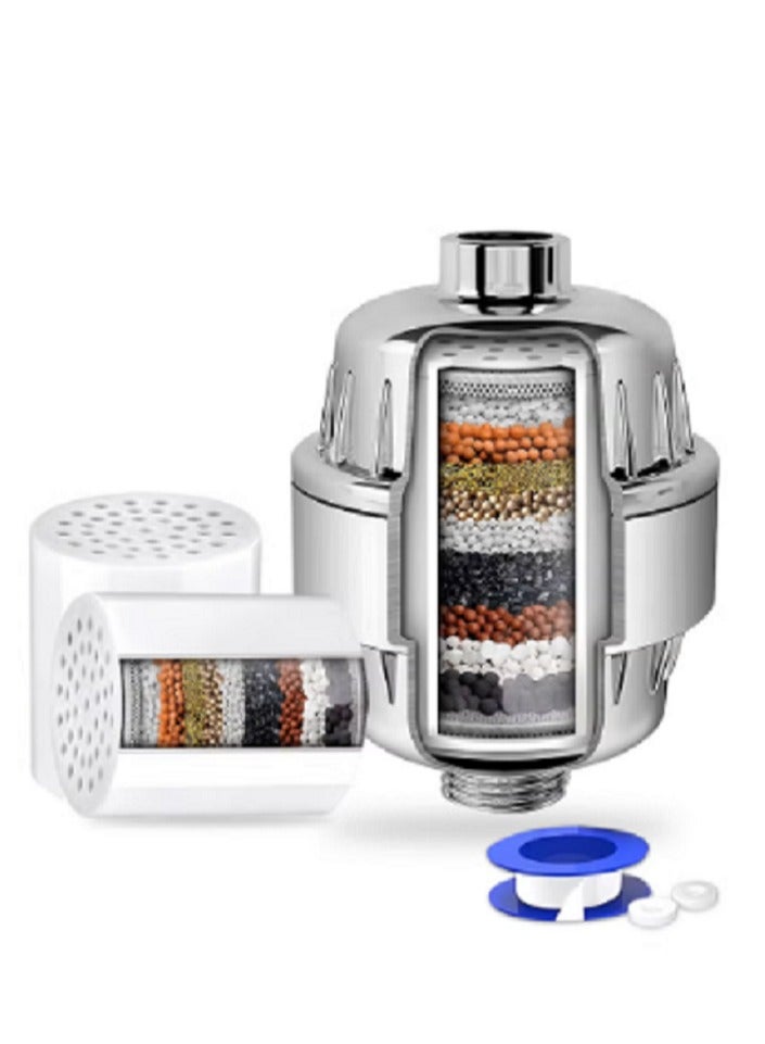 Captaintech 20 level filtration bath water purifier (including 2 filter elements) skin beauty and chlorine removal filter bath water purifier softener - Image 1