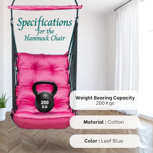 Swingzy Premium Hanging Swing Chair for Kids & Adults | Portable Hammock Chair with Padded Cushion for Outdoor & Indoor| Cozy Single Seater Jhula for Home | Weight Capacity Upto 200Kgs (Pink) - Image 3