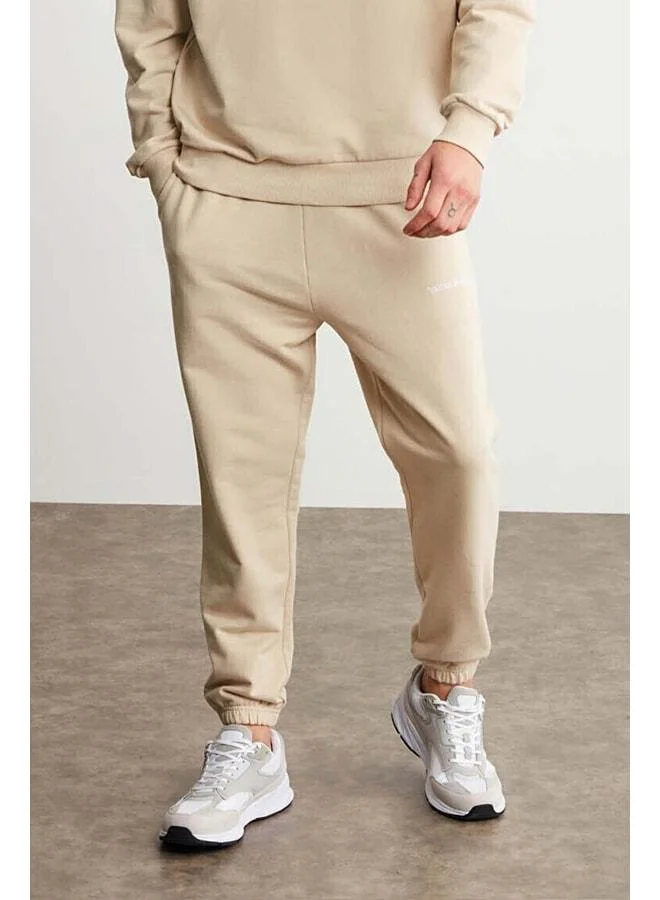 GRIMELANGE Darrıt Men's Comfort Beige Jogger Pants.