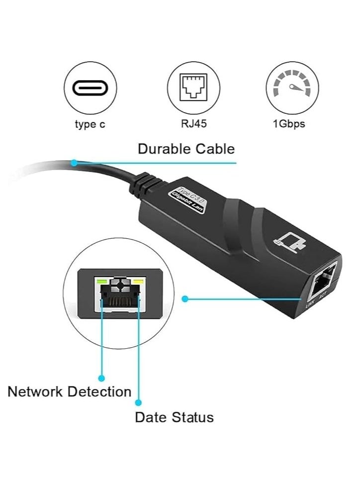 Generic USB C 3.0 to Ethernet RJ45 Gigabit LAN Adapter 10/100/1000Mbps  - Image 2