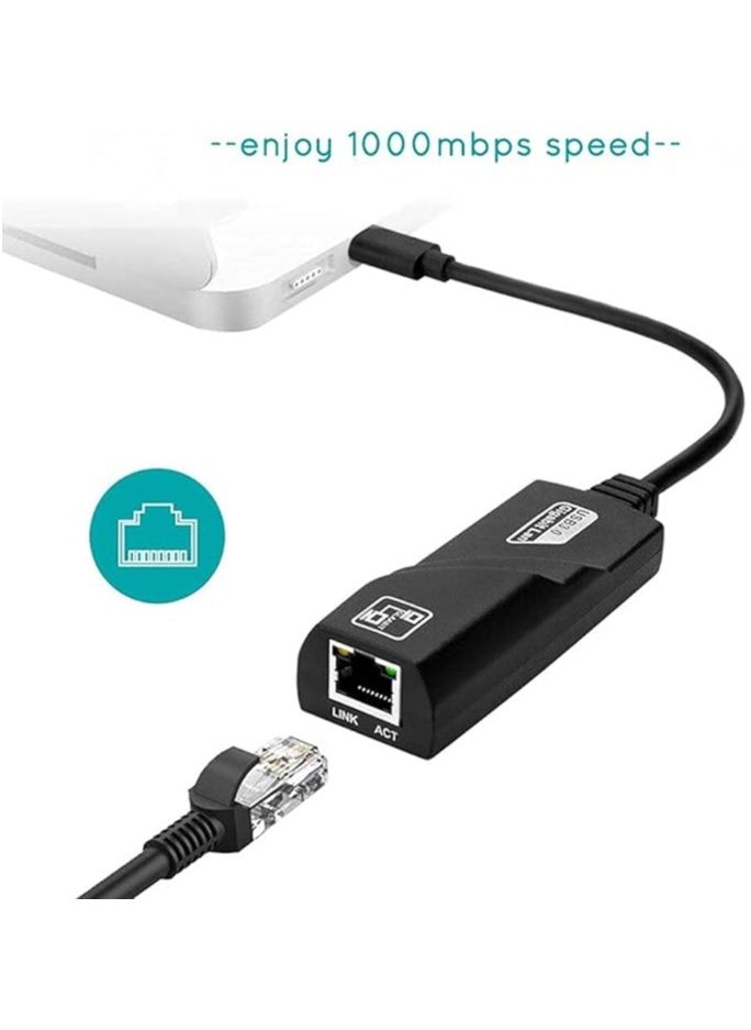 Generic USB C 3.0 to Ethernet RJ45 Gigabit LAN Adapter 10/100/1000Mbps  - Image 3