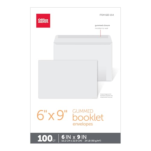Office Depot Booklet Envelopes, 6in. x 9in., White, Box Of 100, 77326 - Image 4