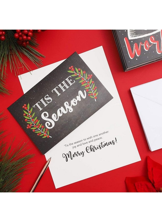 Sustainable Greetings 48 Pack Merry Christmas Cards With Envelopes 4X6, Festive Holiday Greeting Card For Xmas, 6 Chalkboard Designs - Image 2