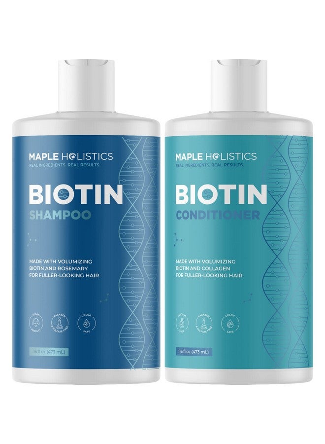Maple Holistics Volumizing Biotin Shampoo And Conditioner Set Sulfate Free For Dry Damaged Hair And Scalp Care Volumizing Shampoo For Thinning Hair With Jojoba And Argan Oil For Hair Care - Image 1