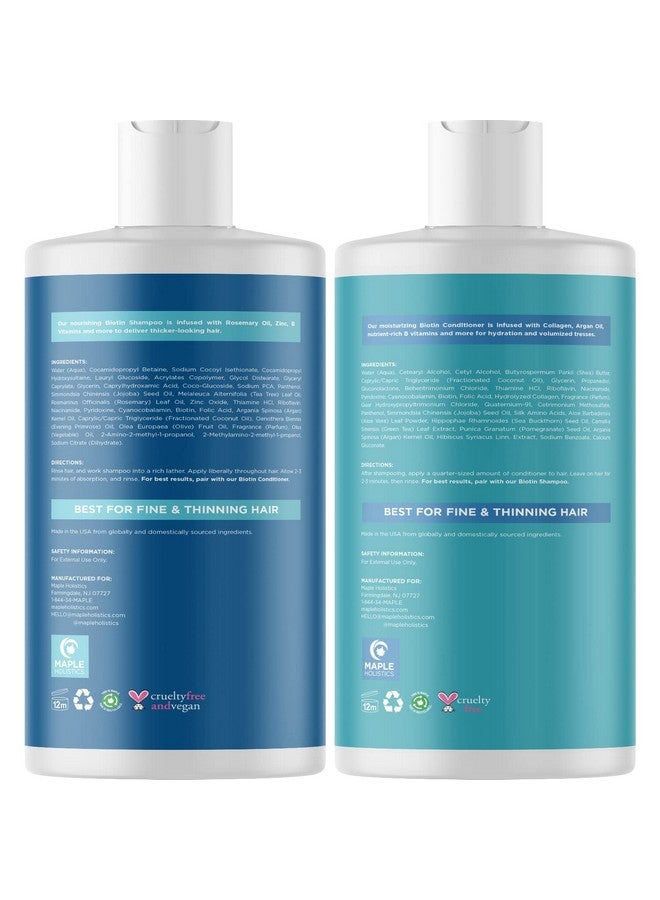 Maple Holistics Volumizing Biotin Shampoo And Conditioner Set Sulfate Free For Dry Damaged Hair And Scalp Care Volumizing Shampoo For Thinning Hair With Jojoba And Argan Oil For Hair Care - Image 3