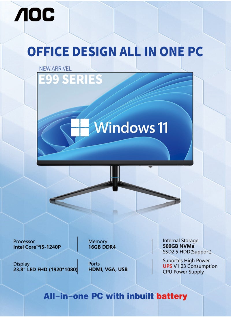 AOC - AOC E99 all in one UPS computer i5-1240p 23.8-Inch - Image 1