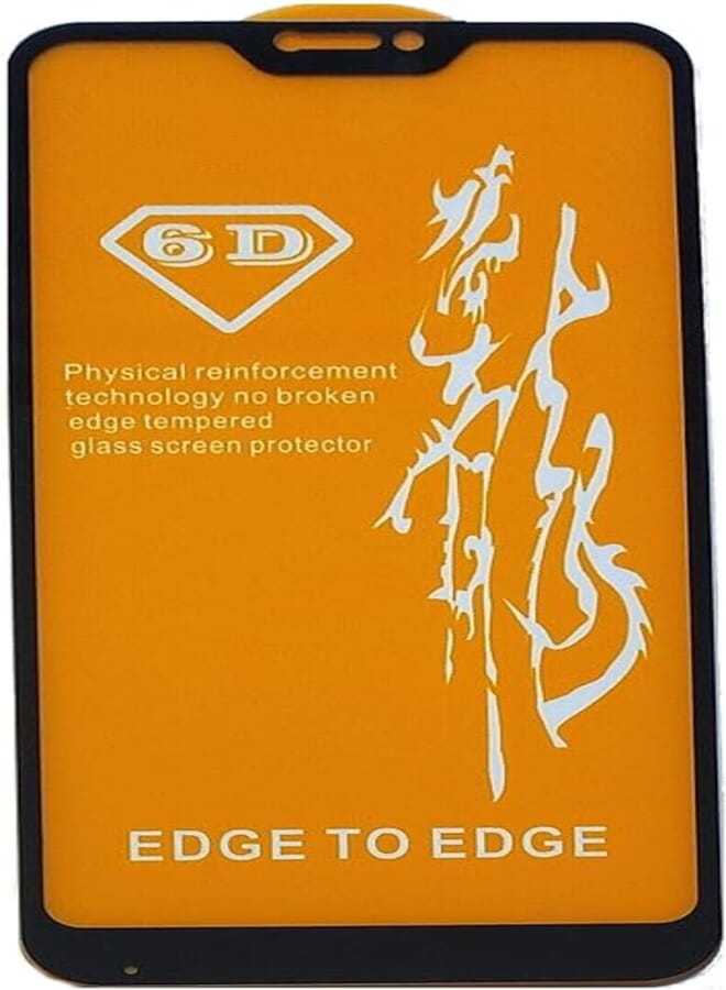 6D Screen Protector Glass Edge to Edge full Glue for Xiaomi Mi A2 Lite Redmi 6 Pro - Black