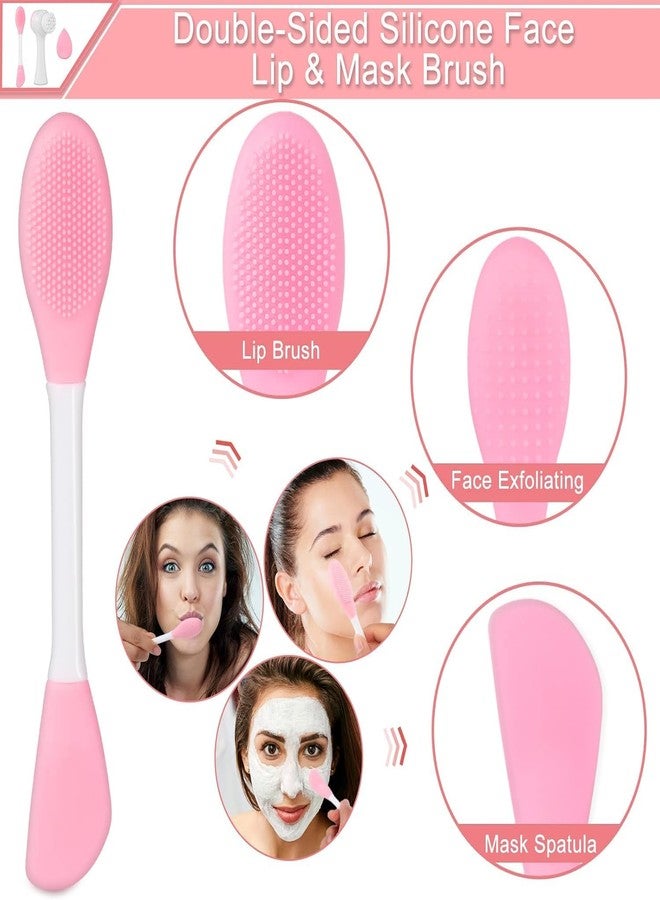 روبي فيس فرشاة تنظيف الوجه اليدوية من روبي فيس، أداة وضع قناع الوجه المصنوعة من السيليكون، إسفنجة مكياج، فرش أقنعة الوجه ذات الطرفين، مجموعة أدوات العناية بالبشرة والمكياج والإسفنج للوجه - Image 4