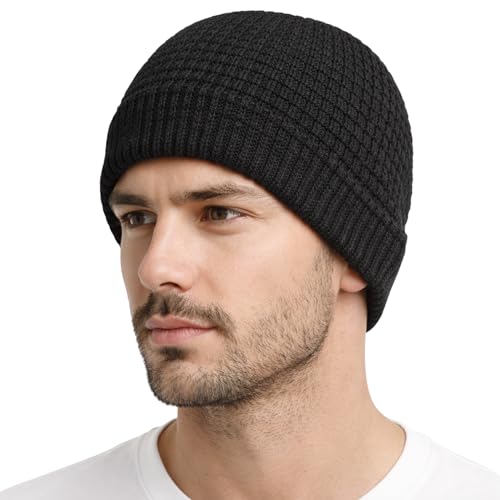 ZIBELL Winter Beanie Cap for Men & Women - Unisex Adults, One Size, Slouchy, Breathable, Lightweight, Warm, Windproof,Acrylic (in, Alpha, Free Size, Black) - Image 1