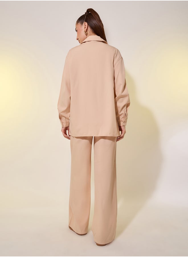 Take Two Take Two Solid Long Sleeve Shirt and Pants Co-Ords  - Image 5