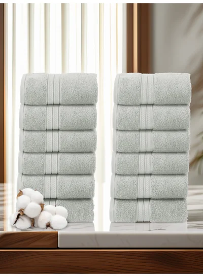 Donetella 12-Piece Face Towel Set, 30x30 cm | 600 GSM 100% Combed Cotton | Soft, Plush & Ultra-Absorbent | Ideal for Facial Care, Baby Care & Daily Use