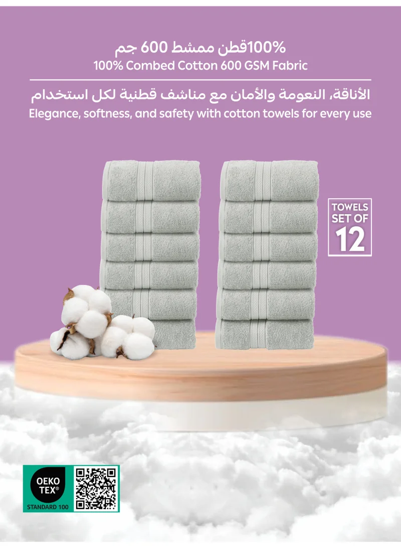 دوناتيلا مجموعة مناشف وجه من  قطعة،  سم، قطن مشطوف %  ، سميكة وناعمة فائقة الامتصاص وسريعة الجفاف، مثالية للمنتجع الصحي والصالة الرياضية والفندق والاستخدام اليومي