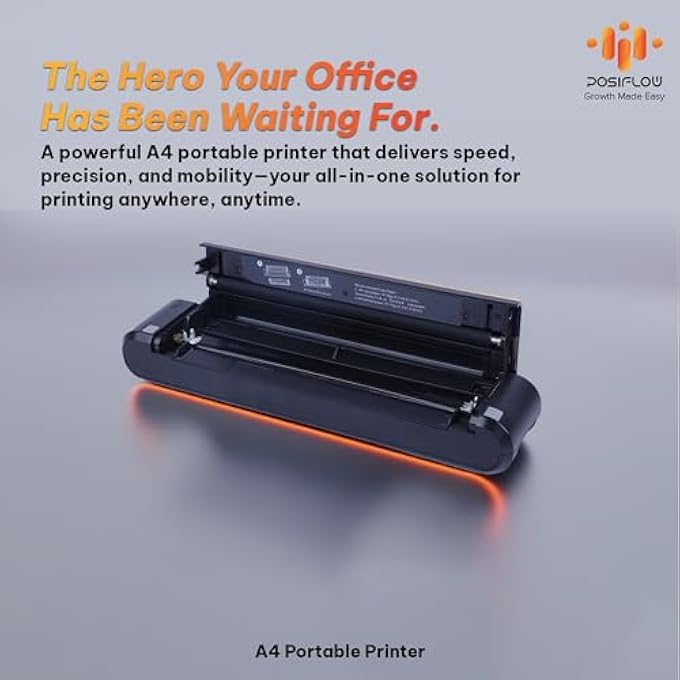 طابعة ميني بحجم A4 احترافية للطباعة الدائمة وطويلة الأمد|متوافقة مع الهواتف المحمولة وويندوز|طباعة مستندات مهمة للمنزل والمكتب والهواء الطلق - Image 2