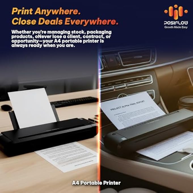 طابعة ميني بحجم A4 احترافية للطباعة الدائمة وطويلة الأمد|متوافقة مع الهواتف المحمولة وويندوز|طباعة مستندات مهمة للمنزل والمكتب والهواء الطلق - Image 3