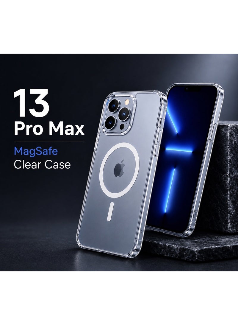 MagSafe Clear Case for iPhone 13 Pro Max, Strong Magnetic Ring, Crystal Clear, Shockproof - Image 1