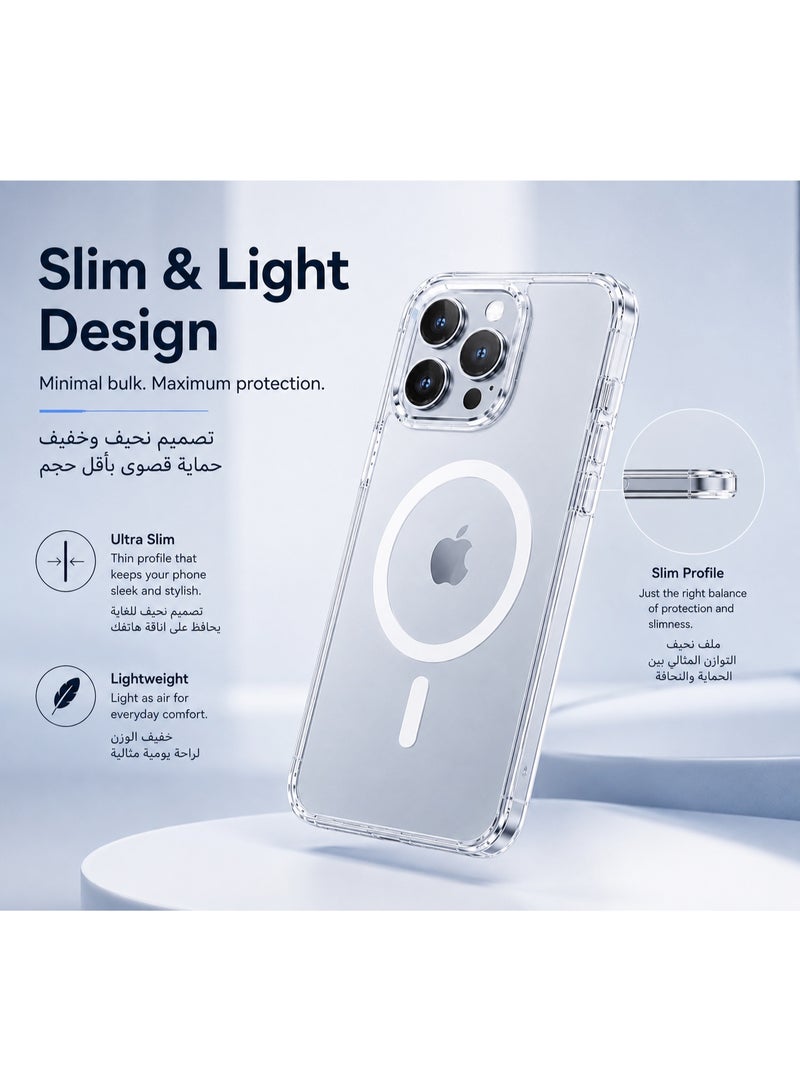 MagSafe Clear Case for iPhone 13 Pro Max, Strong Magnetic Ring, Crystal Clear, Shockproof - Image 3