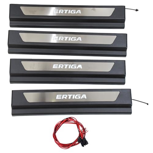 KMH (4 Pcs) Blue LED Light Door Entry Sill Plate Guard Protector Compatible with Maruti Suzuki Ertiga 2019-2023, Strong Build Anti-Scratch Foot Step Door Plate Guard Protection Accessories (Set of 4) - Image 4