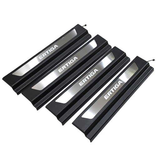 KMH (4 Pcs) Blue LED Light Door Entry Sill Plate Guard Protector Compatible with Maruti Suzuki Ertiga 2019-2023, Strong Build Anti-Scratch Foot Step Door Plate Guard Protection Accessories (Set of 4) - Image 2
