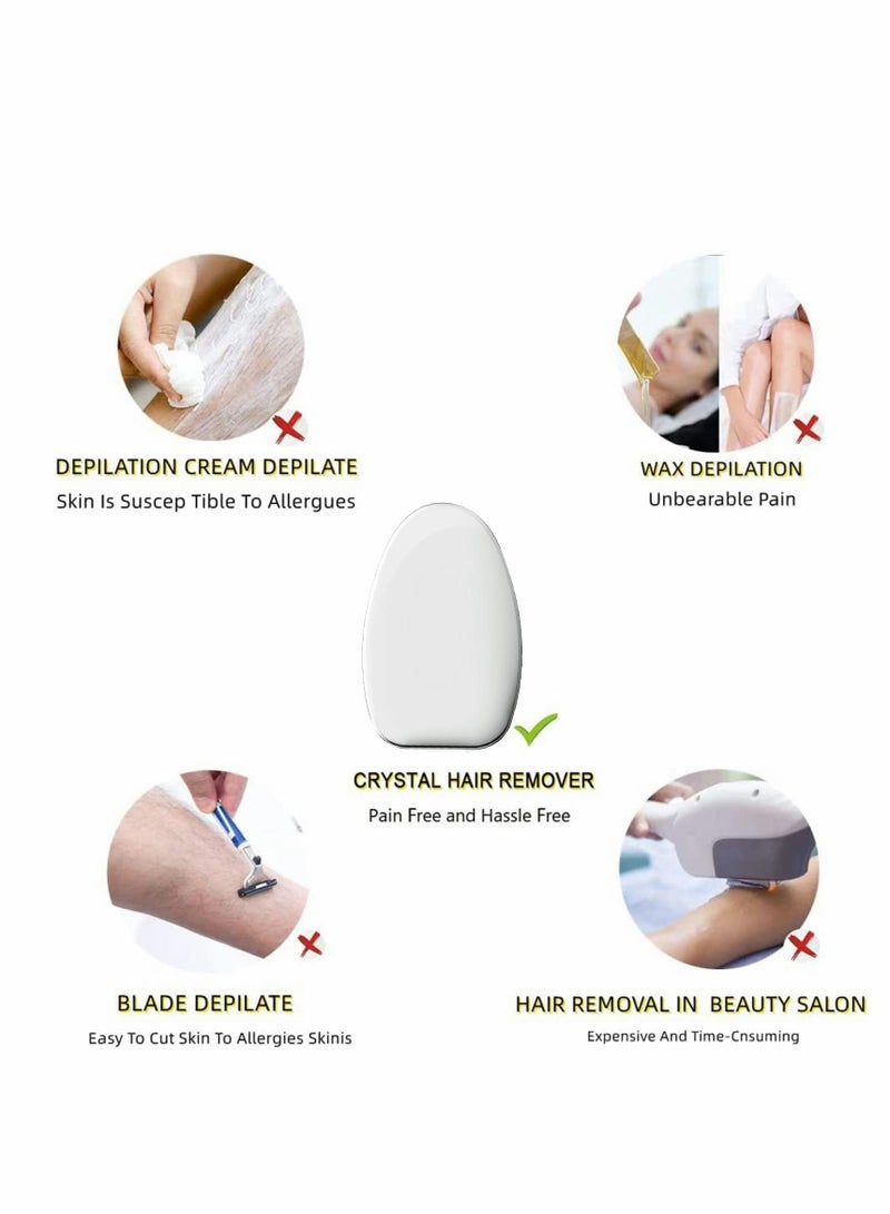 Excefore Crystal Hair Eraser, Magic Crystal Hair Remover, Painless Hair Removal Stone & Skin Exfoliator Tool for Men Women - Image 3