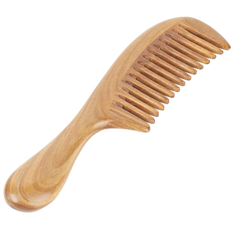 Onedor Handmade 100% Natural Green Sandalwood Hair Combs - Anti-Static Sandalwood Scent Natural Hair Detangler Wooden Comb (Wide Tooth),1 Count (Pack of 1) - Image 5