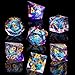 Role dice Liquid Core DND Dice Set 7pcs Sharp Edge Dice for Role Playing Dungeons and Dragons Ttrpg with Gift Box Handmade Resin DD Dice RPG Role Playing Games Dice SetPurpleBlue Quicksand - Image 2