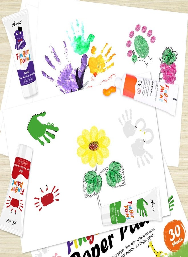 AROIC 8PCS Washable Finger Paint for Kids, Non-Toxic Finger Paints 8Colors, Art Supplies for Toddlers, Painting Supplies for Kids Boys Girls Gifts, Hand Paint DIY Crafts - Image 5