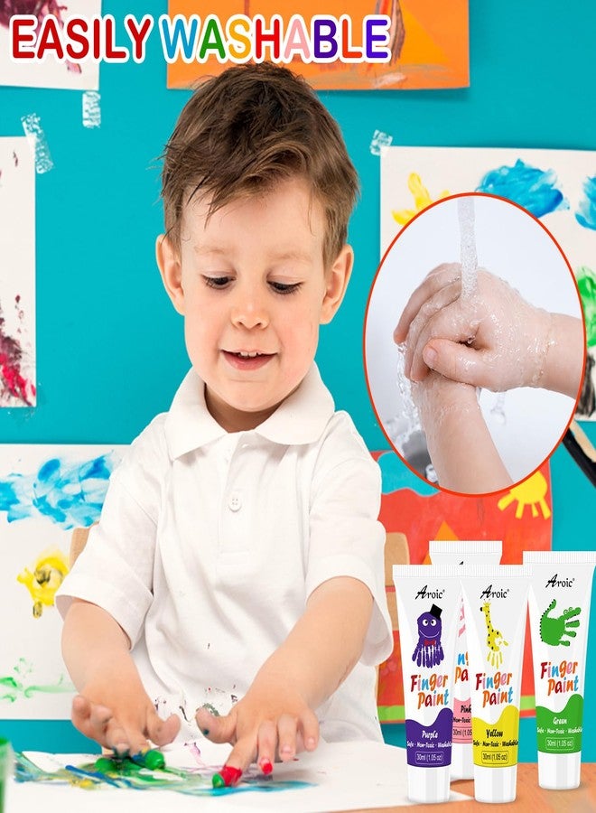 AROIC 8PCS Washable Finger Paint for Kids, Non-Toxic Finger Paints 8Colors, Art Supplies for Toddlers, Painting Supplies for Kids Boys Girls Gifts, Hand Paint DIY Crafts - Image 4