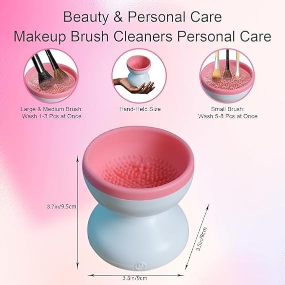 BARASH See Ever Makeup Brush Cleaner Machine Electric Make up Brushes Cleaner Cleanser Tool for All Size Beauty Foundation Concealer Contour Eyeshadow Brush Silicone Makeup Cleaning Machine Solution - Image 2