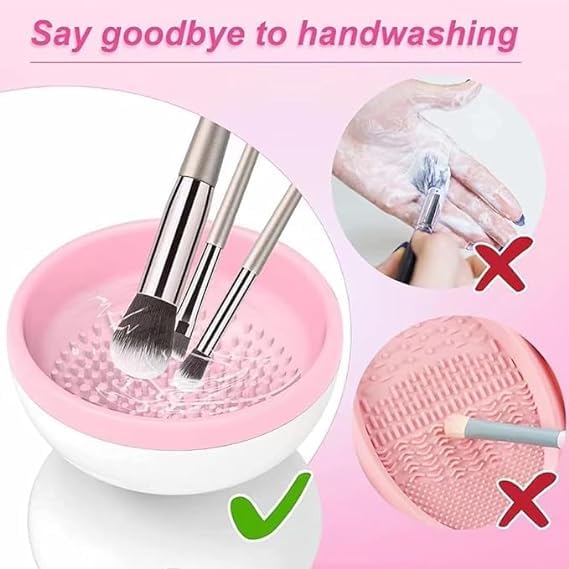 BARASH See Ever Makeup Brush Cleaner Machine Electric Make up Brushes Cleaner Cleanser Tool for All Size Beauty Foundation Concealer Contour Eyeshadow Brush Silicone Makeup Cleaning Machine Solution - Image 3