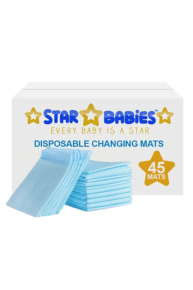 STAR BABiES Star Babies Disposable Changing mat Large (45 x 60cm) Pack of 45 - Blue