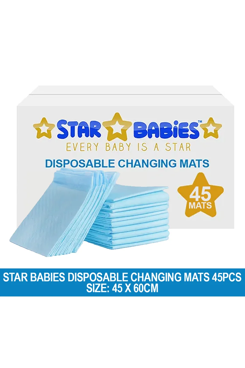 STAR BABiES Star Babies Disposable Changing mat Large (45 x 60cm) Pack of 45 - Blue