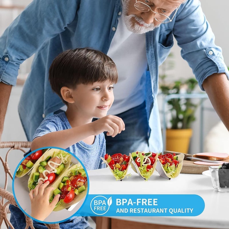 VUNEXO VUNEXO Taco Holders 4 Packs Stainless Steel Taco Stand Rack Tray Style by Oven Safe for Baking Dishwasher and Grill Safe  - Image 5
